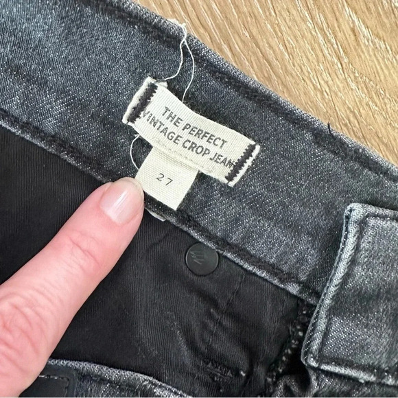 Madewell Women's The Perfect Vintage Crop Jean in Black Rinse Wash Size 27 GUC - Picture 5 of 9